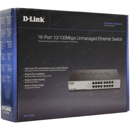 تصویر  سوییچ 16 پورت غیر مدیریتی و دسکتاپ دی-لینک مدل DES-1016D